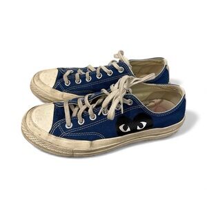 CDG blue heart low top converse